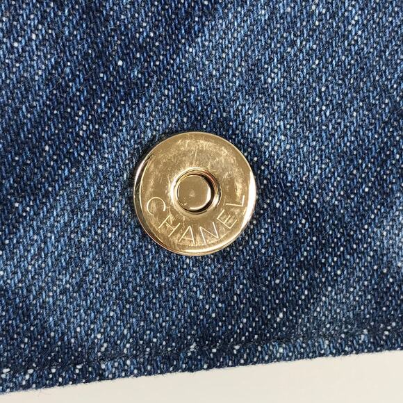 Authentic CHANEL CC Denim Mini Flap Quilted Bag Chain Purse - Picture 9 of 16